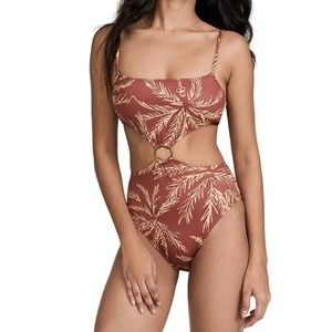NWT Charlie Holiday Devin cutout tropical print swimsuit